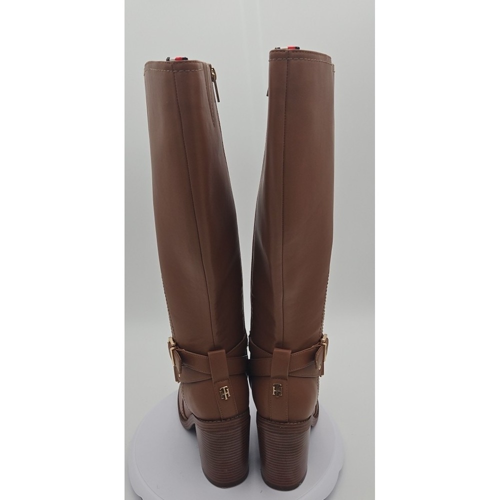 Tommy Hilfiger TWOPHALE W/8 Natural Brown Tall Knee High Heel Riding Vegan *EUC - Picture 4 of 16